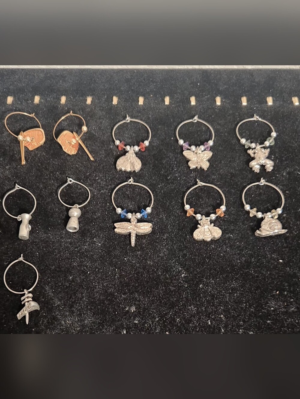 Set Of Wine Bottle Or Wine Glass Charms